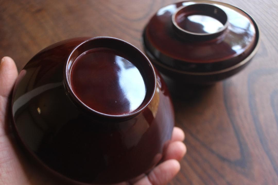 時代逸品！上質紅溜塗に極上高台寺蒔絵の美しいお椀2点（検加賀蒔絵吸物碗蒔絵椀