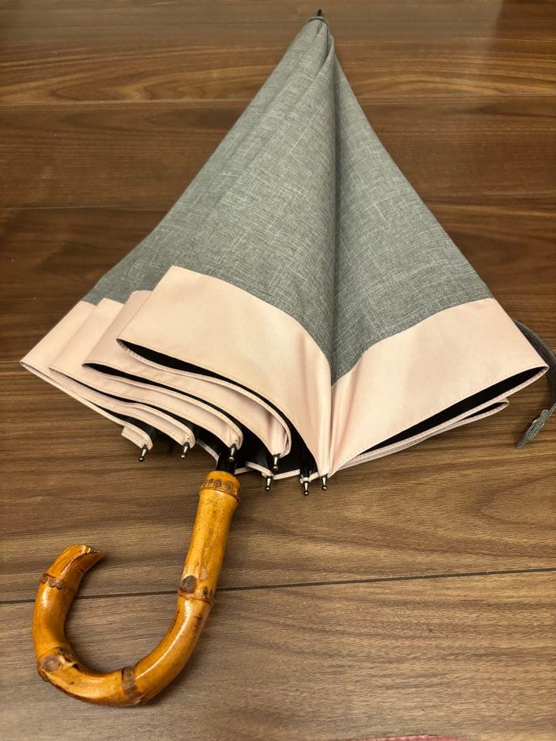 芦屋ロサブラン　ショートサイズ50cm　日傘 グレーとピンク