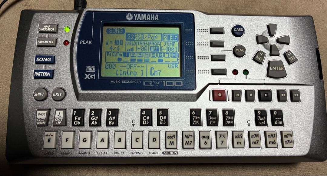 ヤマハ　QY100 音源モジュール　シーケンサー　アダプタ　取説付き