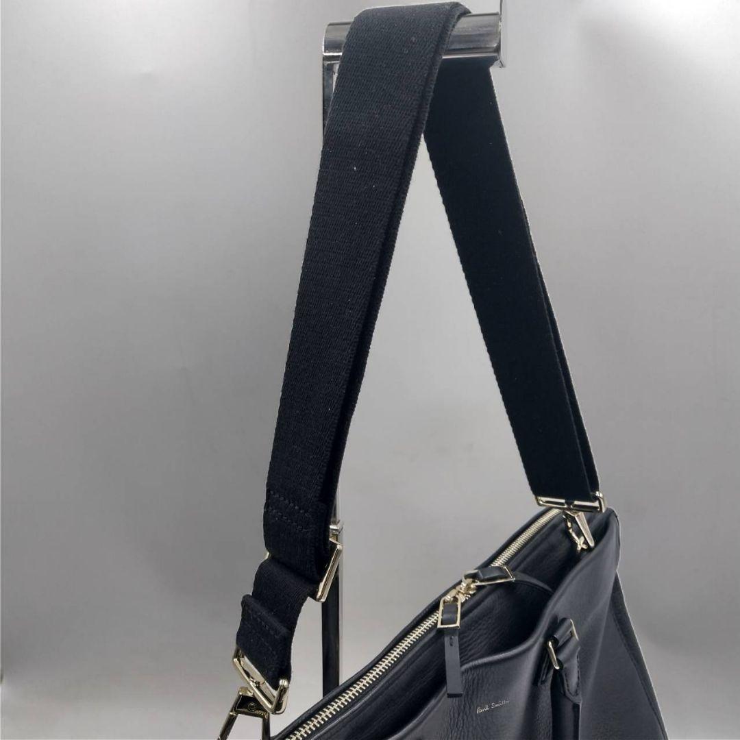 ポールスミス 本革 黒 ビジネスバッグ ブリーフケース シボ革 2way A4可