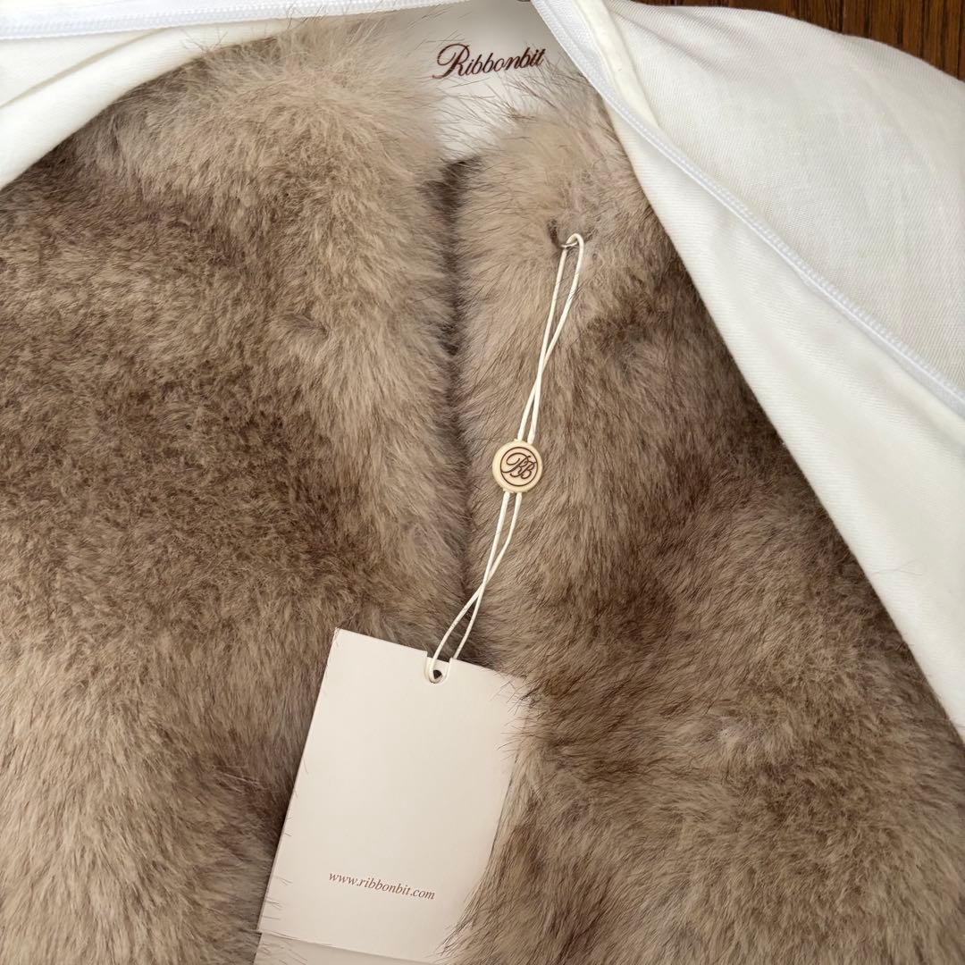 【新品】ribbonbit jade fur coat ファーコート アイボリー