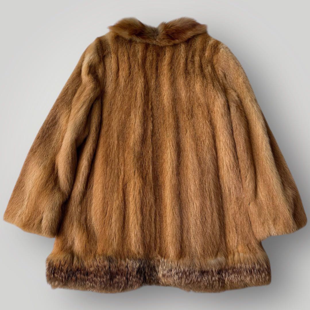 希少 本毛皮 リアルファーコート コリンスキー レッドフォックス 11号