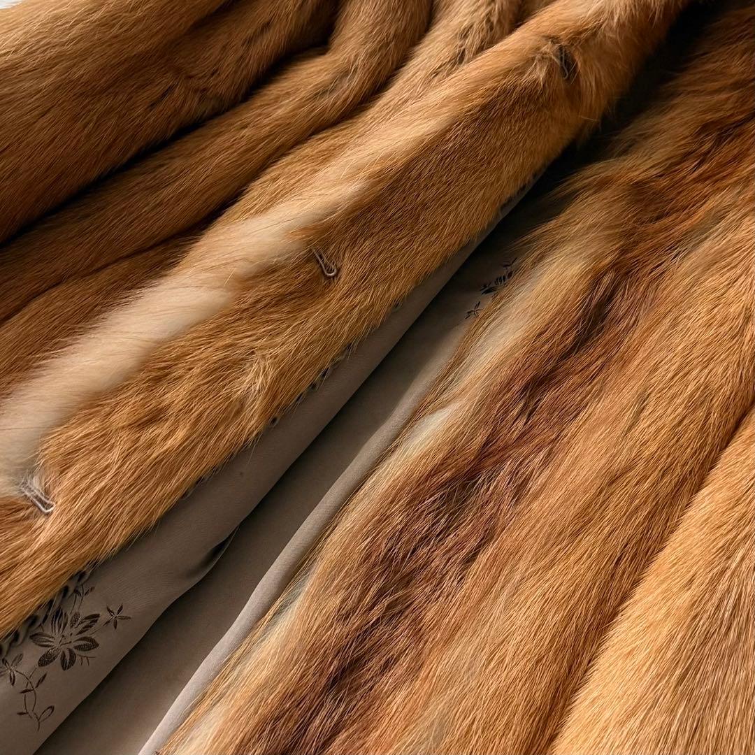 希少 本毛皮 リアルファーコート コリンスキー レッドフォックス 11号