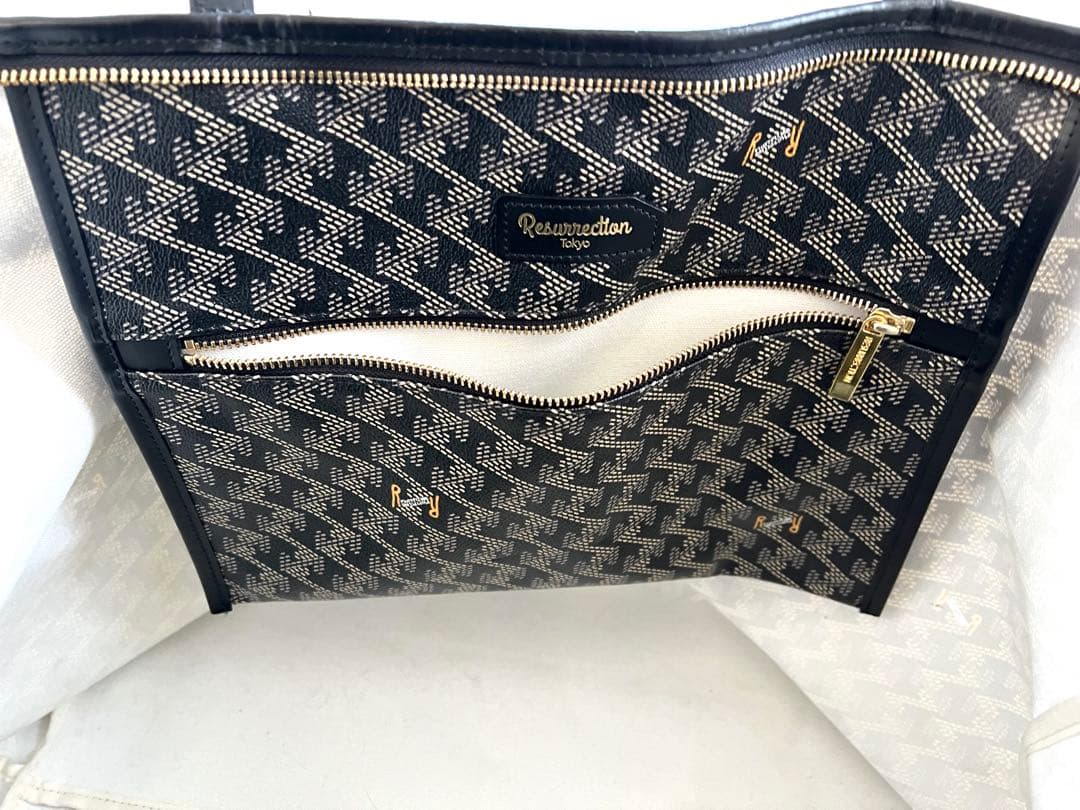 レザレクション　ラニウス　ワイド　トートバック　　　　ダークブラック