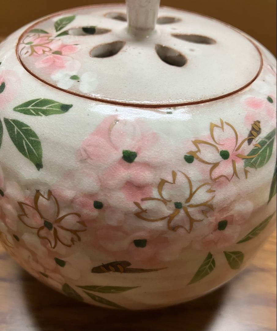 清水焼　桜香炉　俊山窯　森俊山
