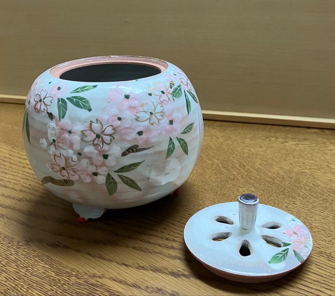 清水焼　桜香炉　俊山窯　森俊山