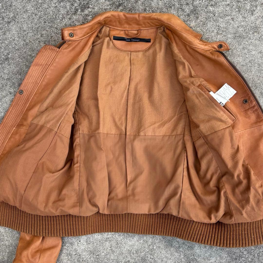 平成ギャル 短丈 本革レザージャケット キャメル y2k アメカジ