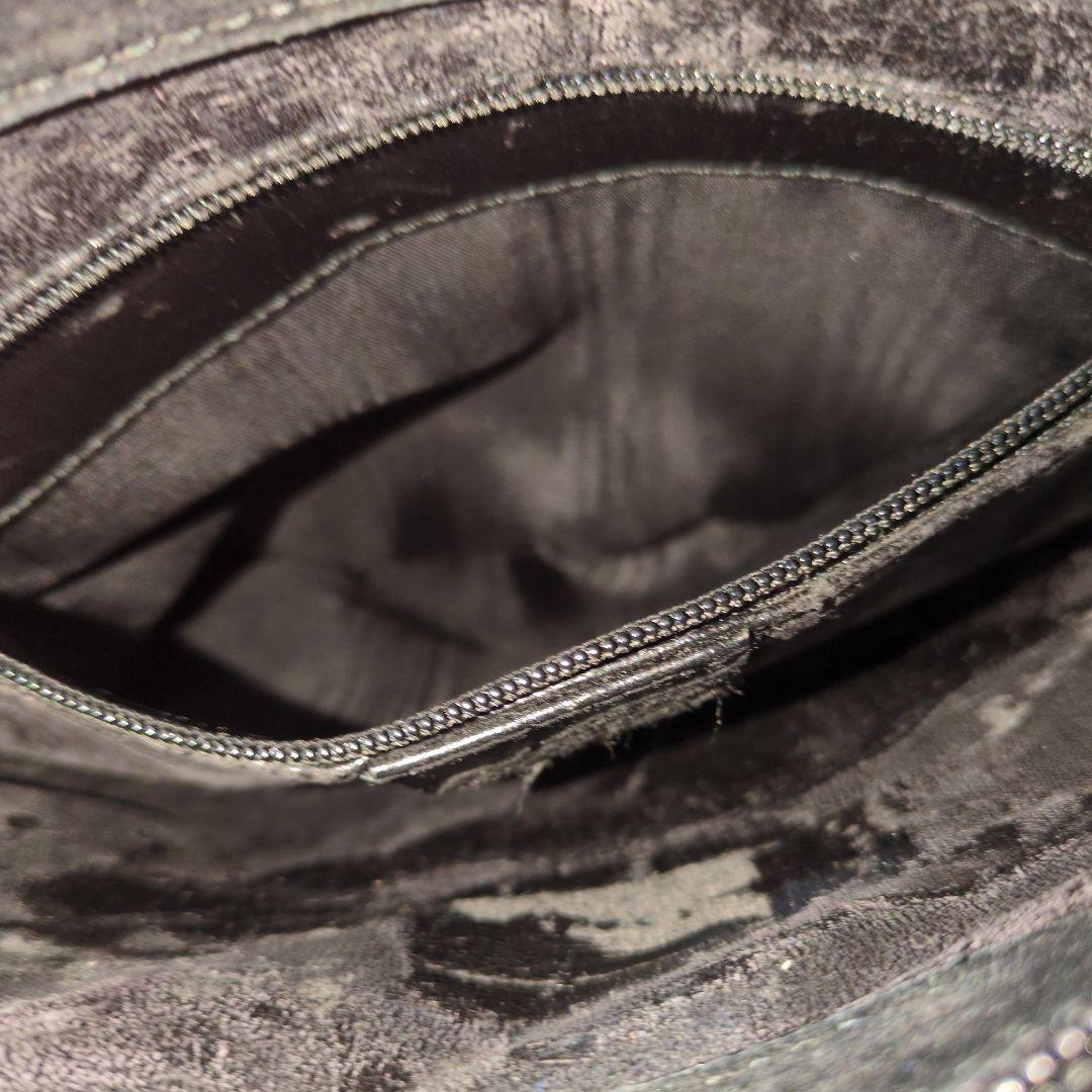 【中古品】【GUCCI】バンブー　黒　ロゴ　難あり