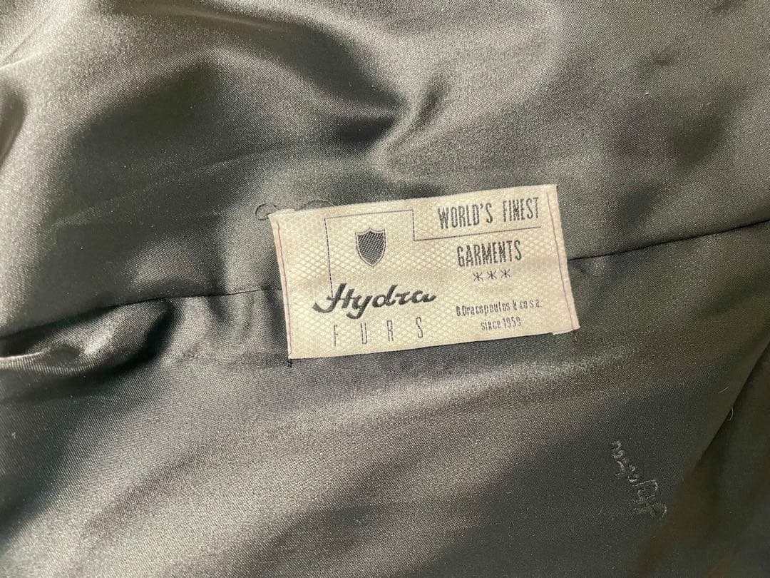 Hydraハイドラ リアルファーコート 毛皮 ブラウン フラワーモチーフ付き