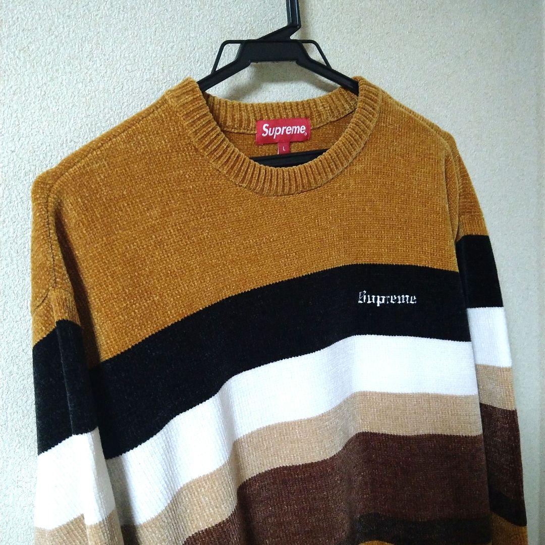 【美品】Supreme シュプリーム 18FW シェニールセーター Lサイズ