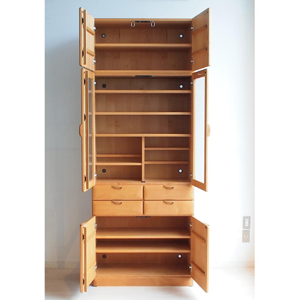 未使用品 起立木工 「フィオナ」 キッチンキャビネット 84cm アルダー材