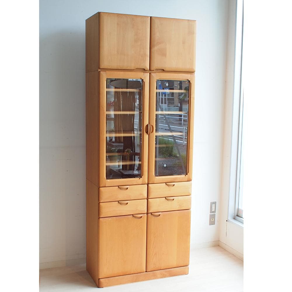 未使用品 起立木工 「フィオナ」 キッチンキャビネット 84cm アルダー材