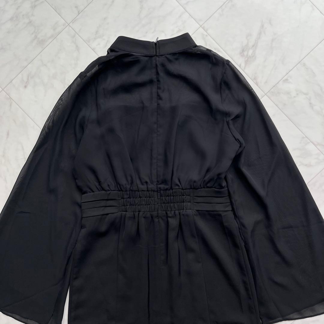 atlo スリットスリーブ　ジレ付きロングワンピース　オケージョン　ブラック　M