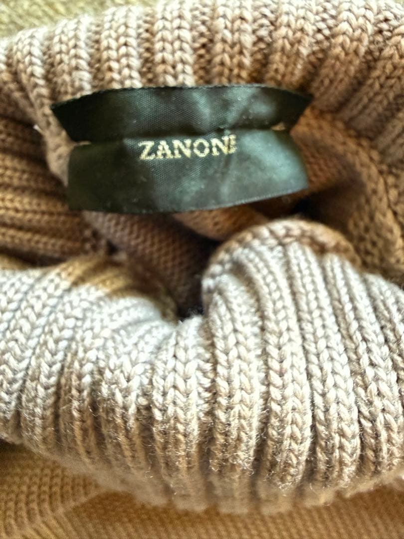 ZANONE ミドルゲージ5Gタートルネック グレージュ 46