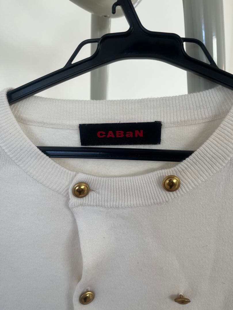 コットンカシミヤ ダブルボタンカーディガン　ホワイト