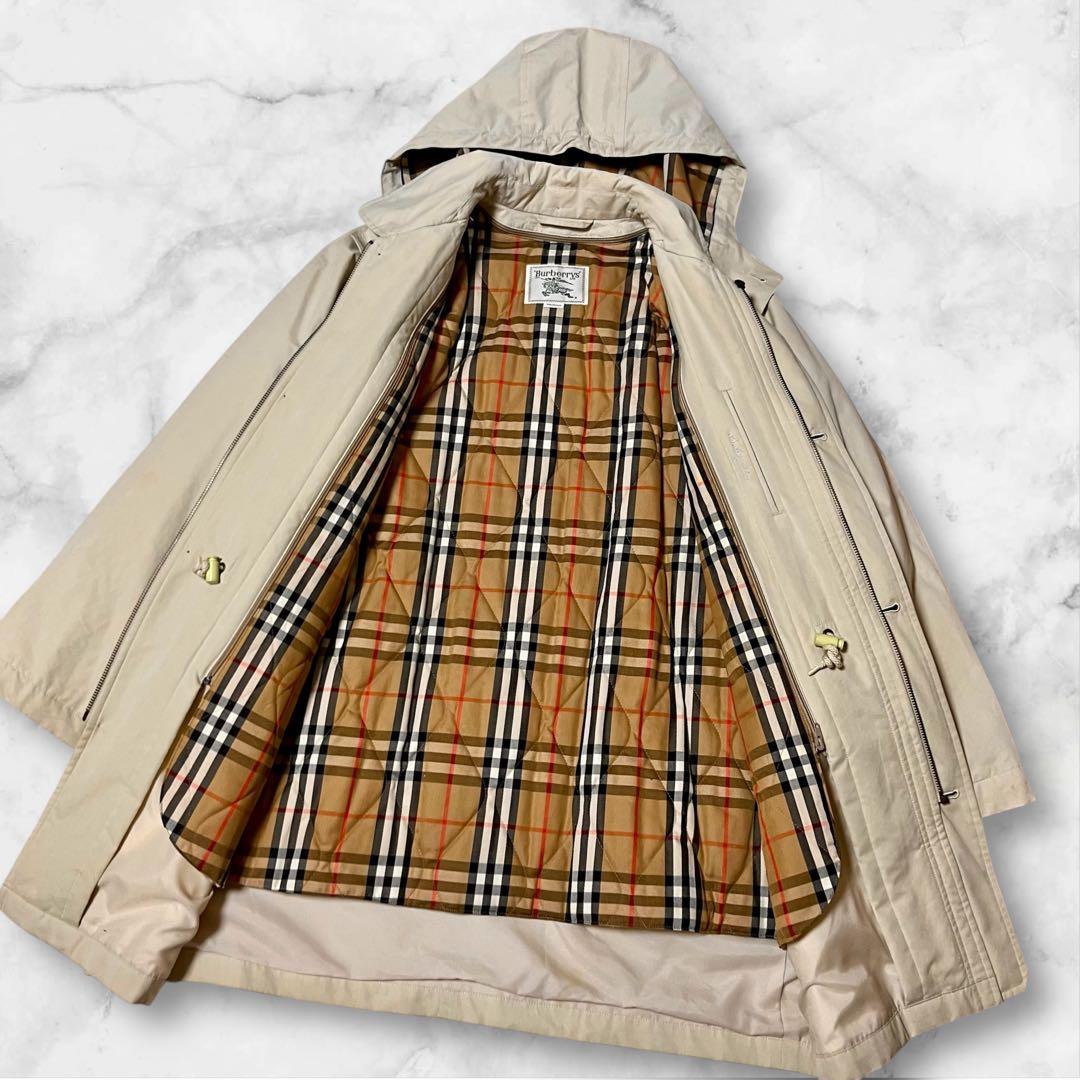 【美品】バーバリー　モッズコート　2way ノバチェック　ライナー付　　Mサイズ