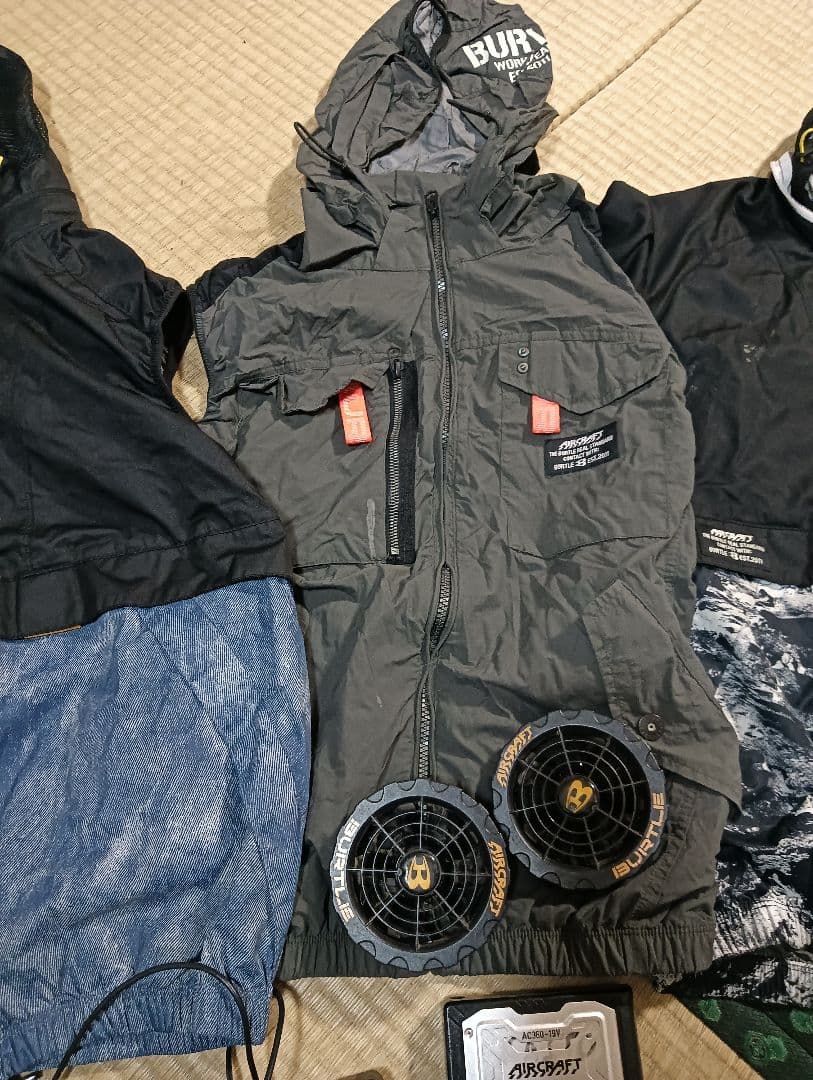 BURTLE　空調服Lサイズ3枚　19vバッテリー　ファン　セット