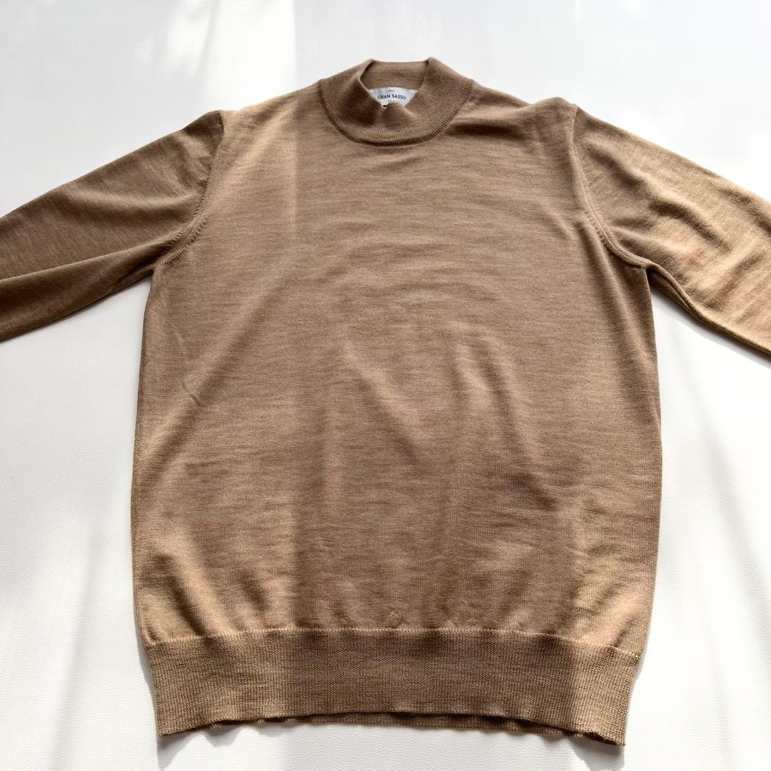美品『Gran Sasso』モックネック／プルオーバーニット／ウール／M／春秋冬