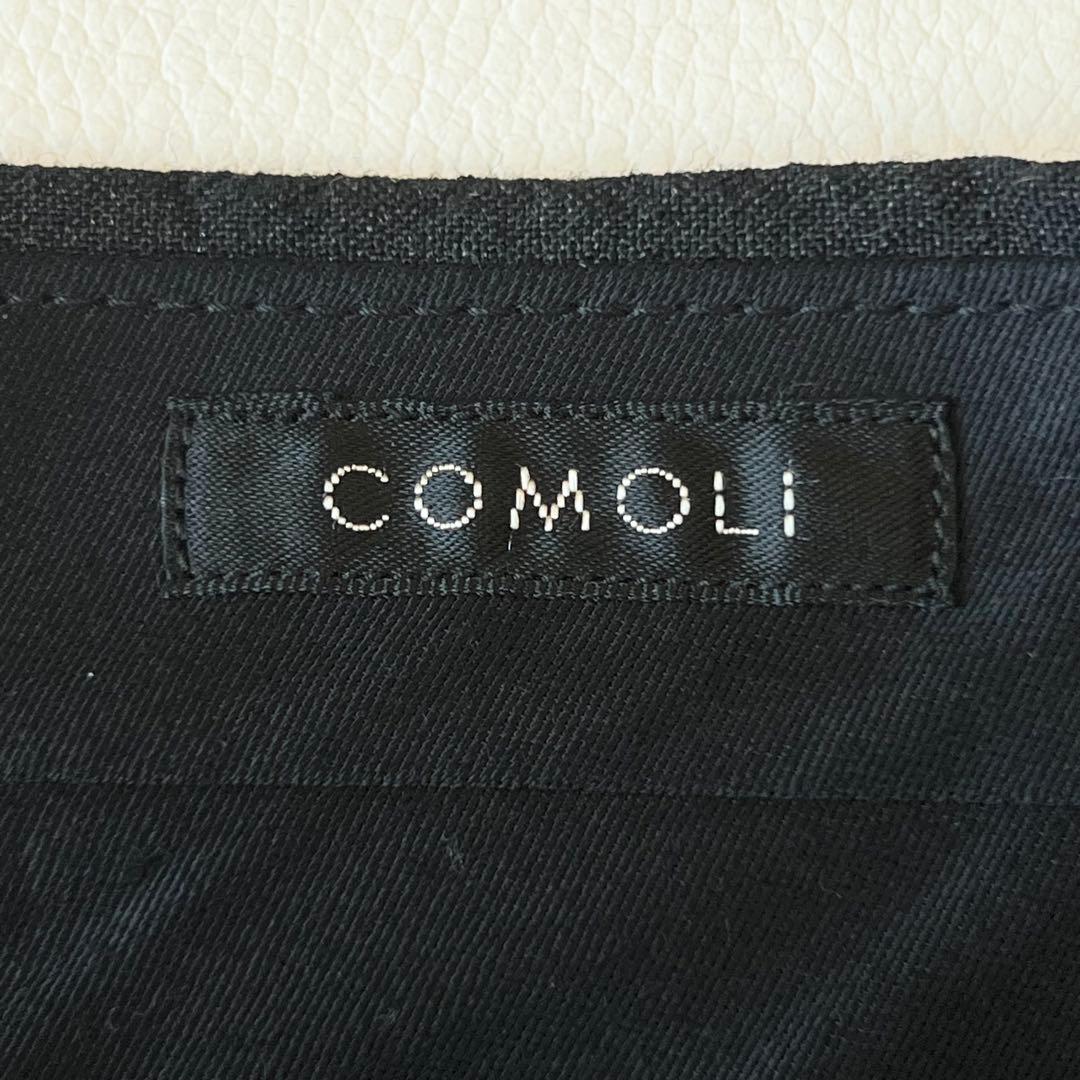 3223【美品】コモリ　ウール2タックパンツ　スラックス 21SS 黒　XL