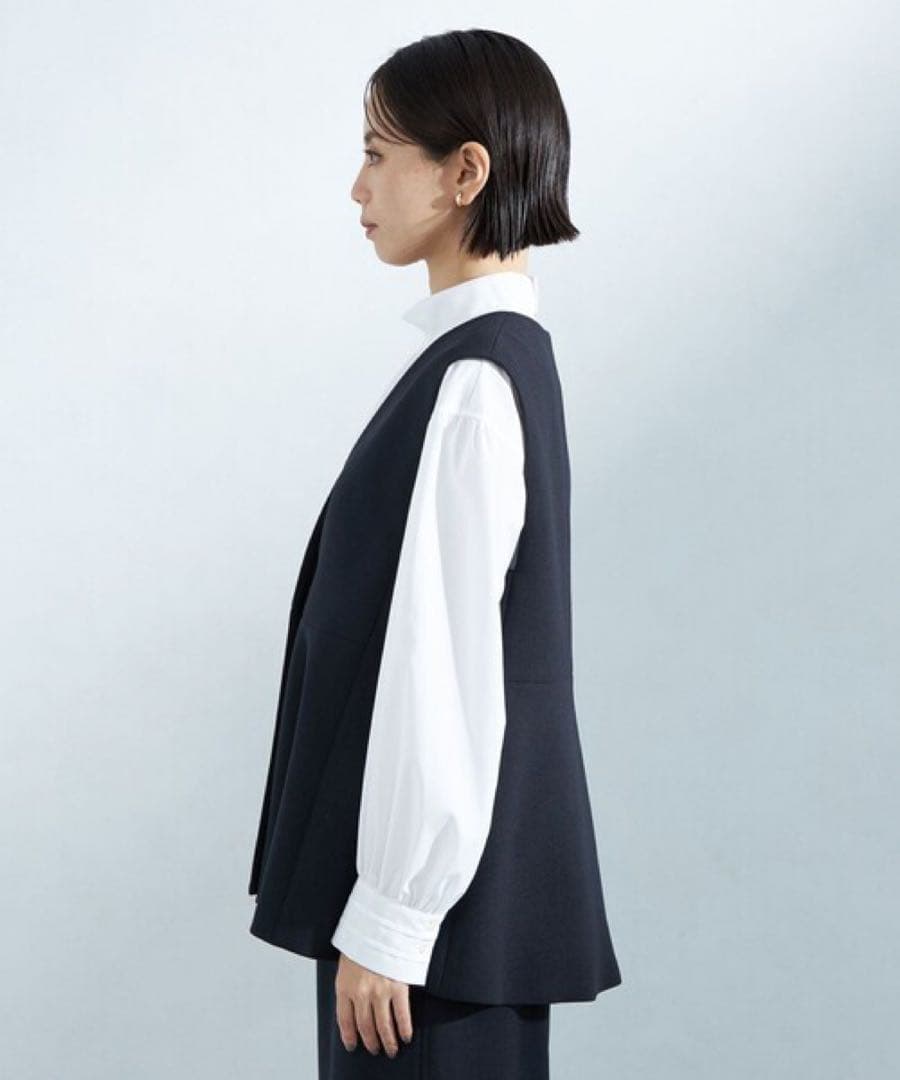 green label relaxing ソフト ジョーゼット ペプラム ジレ