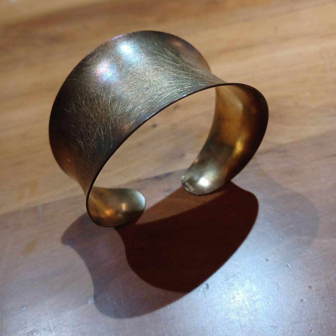 【美品】FONTE バングル 地金SILVER925 18金コーティング★巾着付