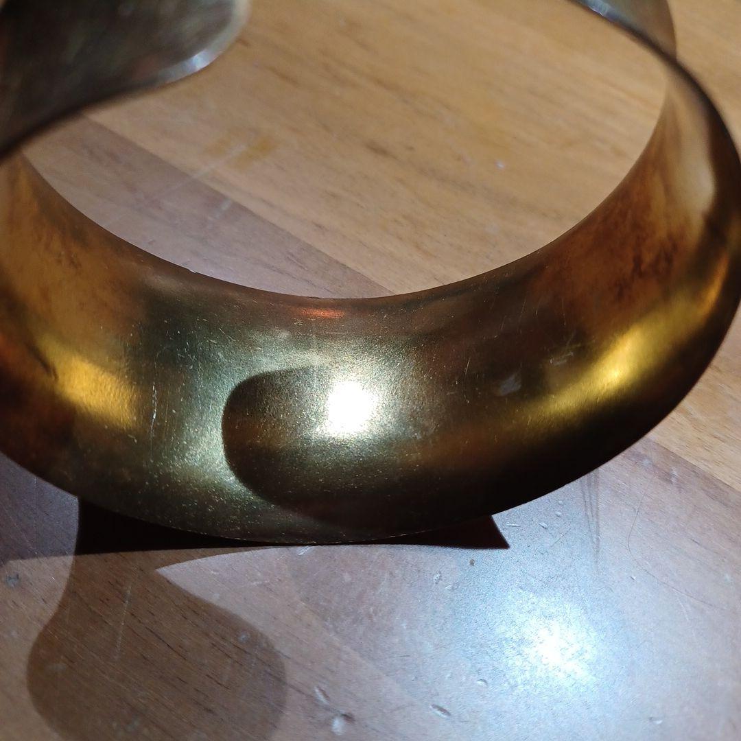 【美品】FONTE バングル 地金SILVER925 18金コーティング★巾着付