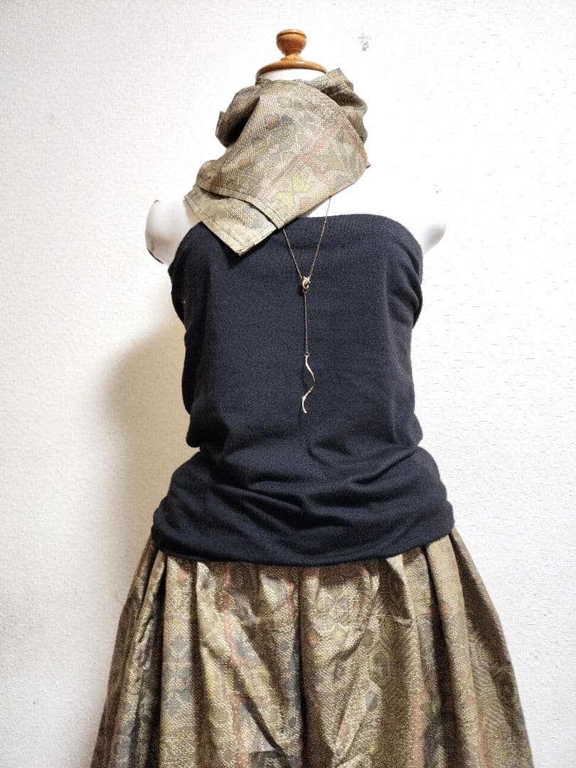 1744+1746　グランドルフィン☆大島紬ガウチョパンツ＆ストール2点