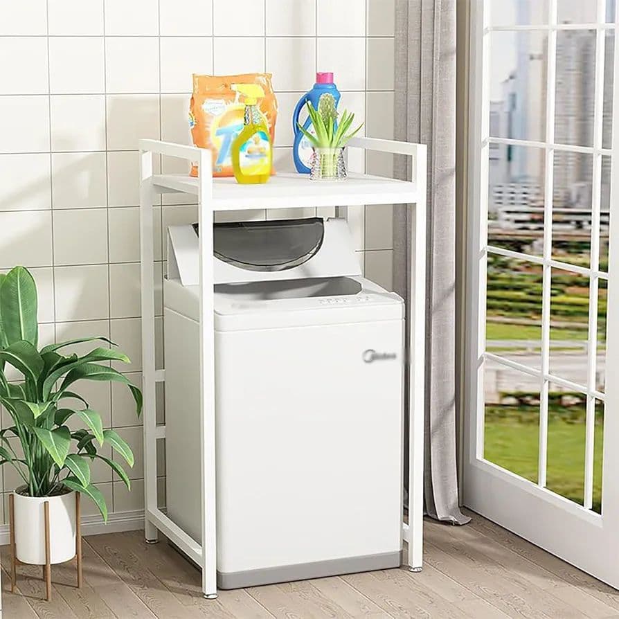 洗濯機ラック 収納棚 浴室 ホワイト 洗濯機上 ランドリーラック
