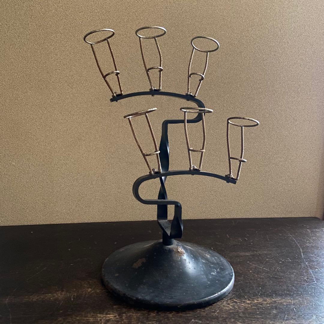 ビンテージ　傘立て　店舗什器　非売品　スチール製　レトロ　日傘立て　6本用