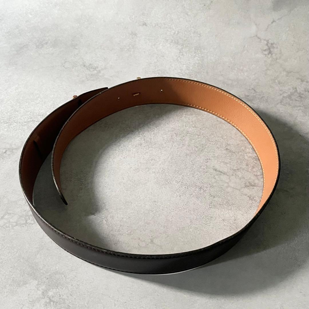 【美品】HERMES レディース　ベルト　ホースビット　ブラウン　ヴィンテージ