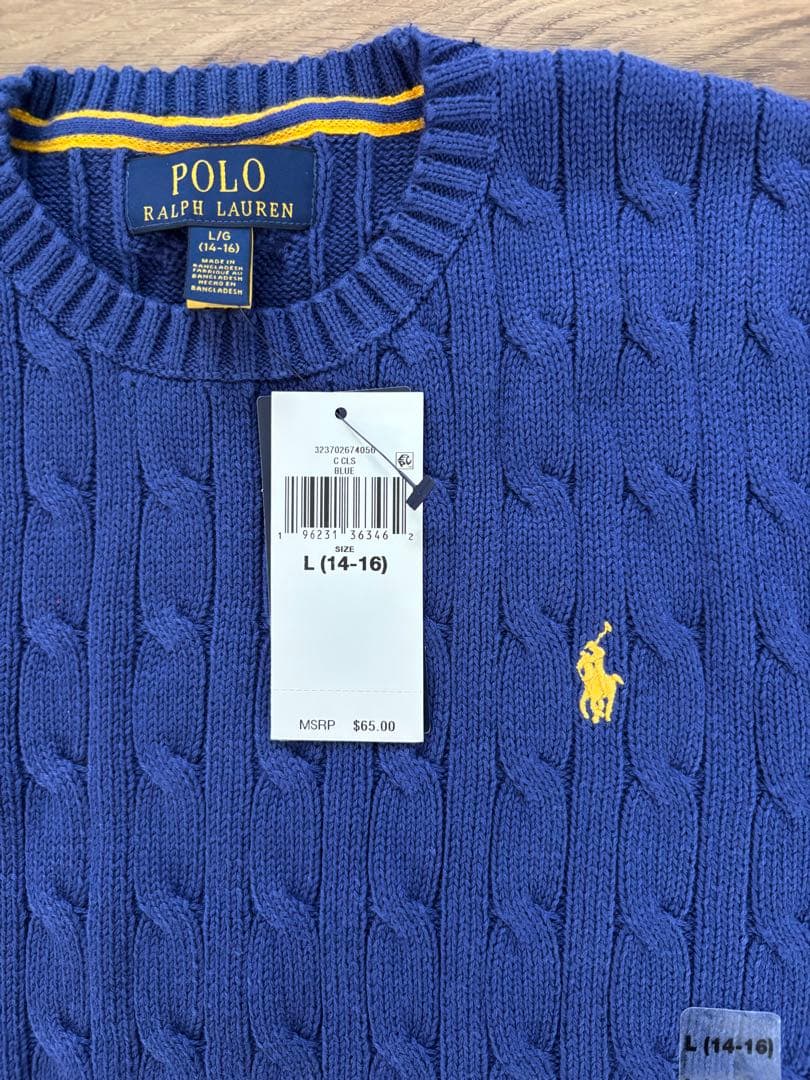 ラルフローレン　ケーブルニット メンズS