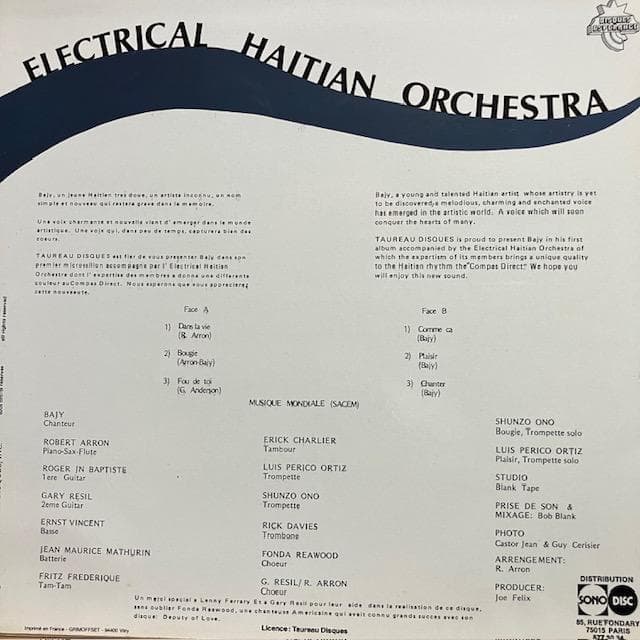 洋楽 Bajy & The Electrical Haitian Orchestra