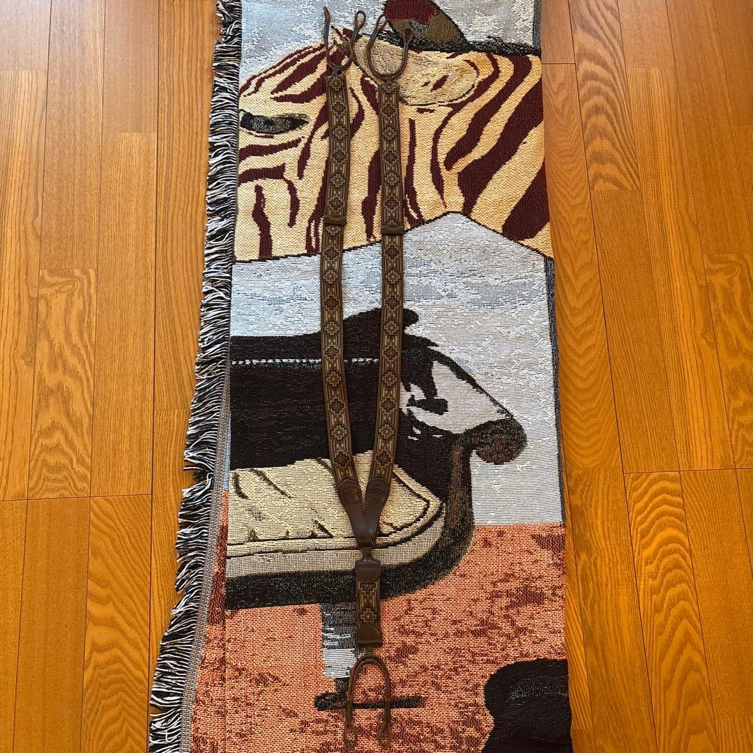 RRL SUNVALLEY サスペンダー ネイティブ柄 レザー 希少