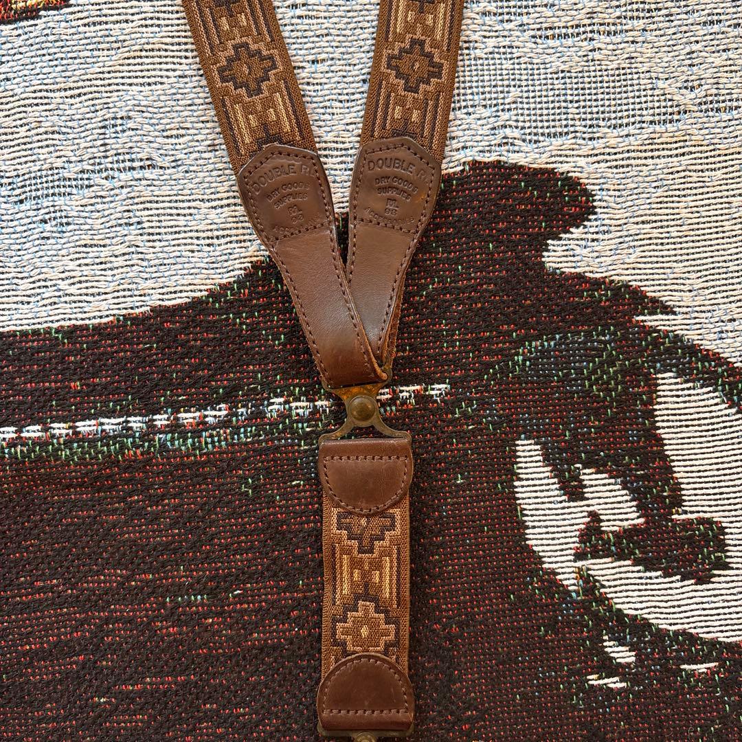 RRL SUNVALLEY サスペンダー ネイティブ柄 レザー 希少