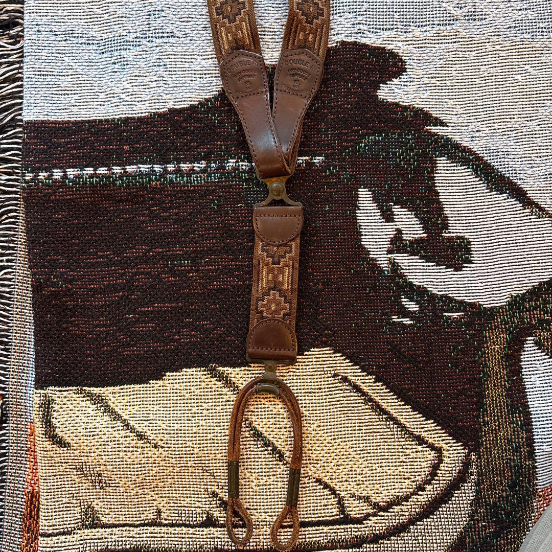 RRL SUNVALLEY サスペンダー ネイティブ柄 レザー 希少