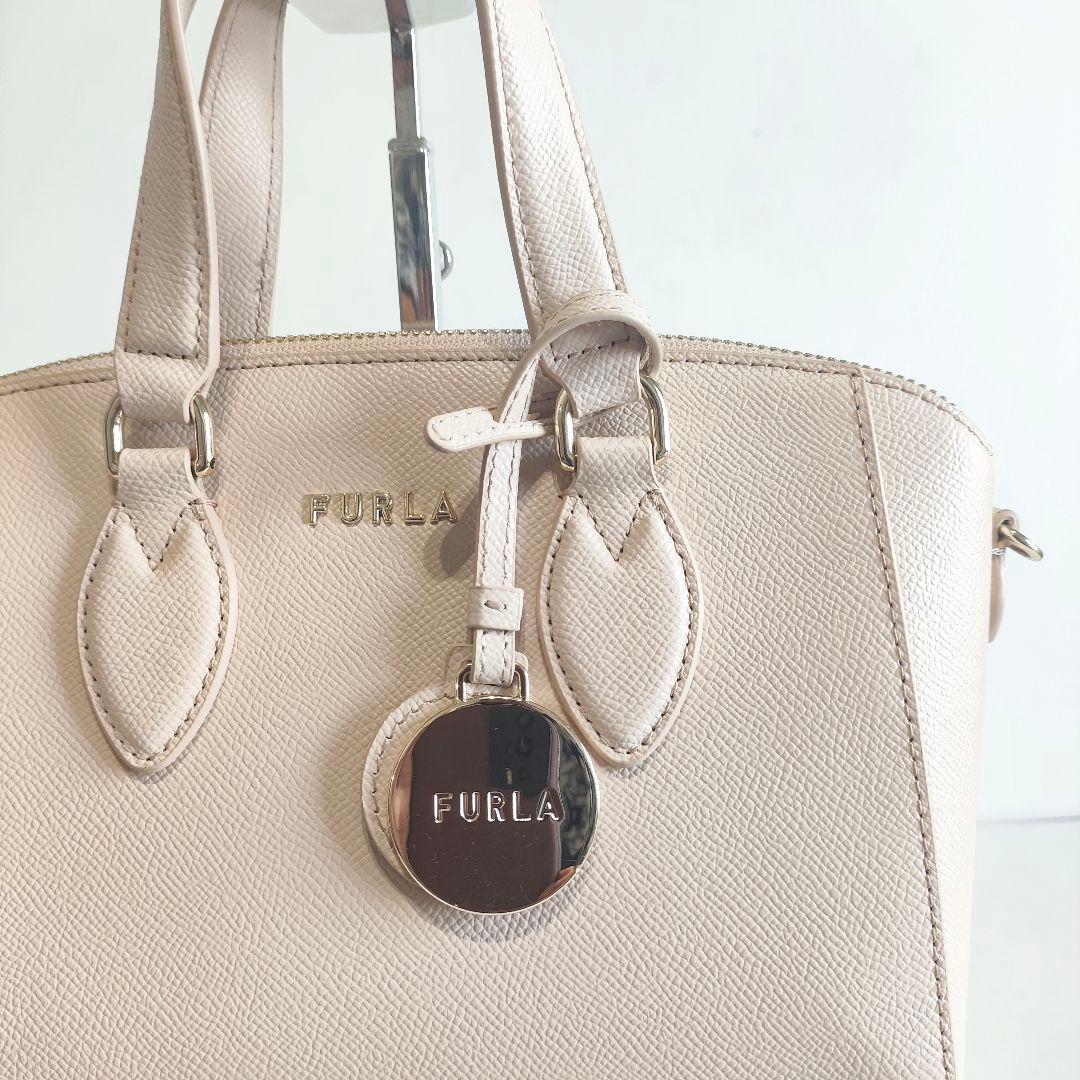 ✨美品✨　フルラ ミネルヴァ S サッチェル グレージュ 2way ハンドバッグ