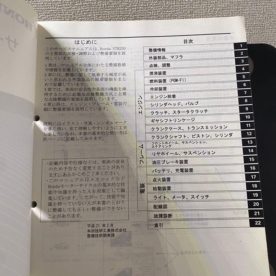ホンダ　VTR MC33 インジェクション　サービスマニュアル　パーツリスト