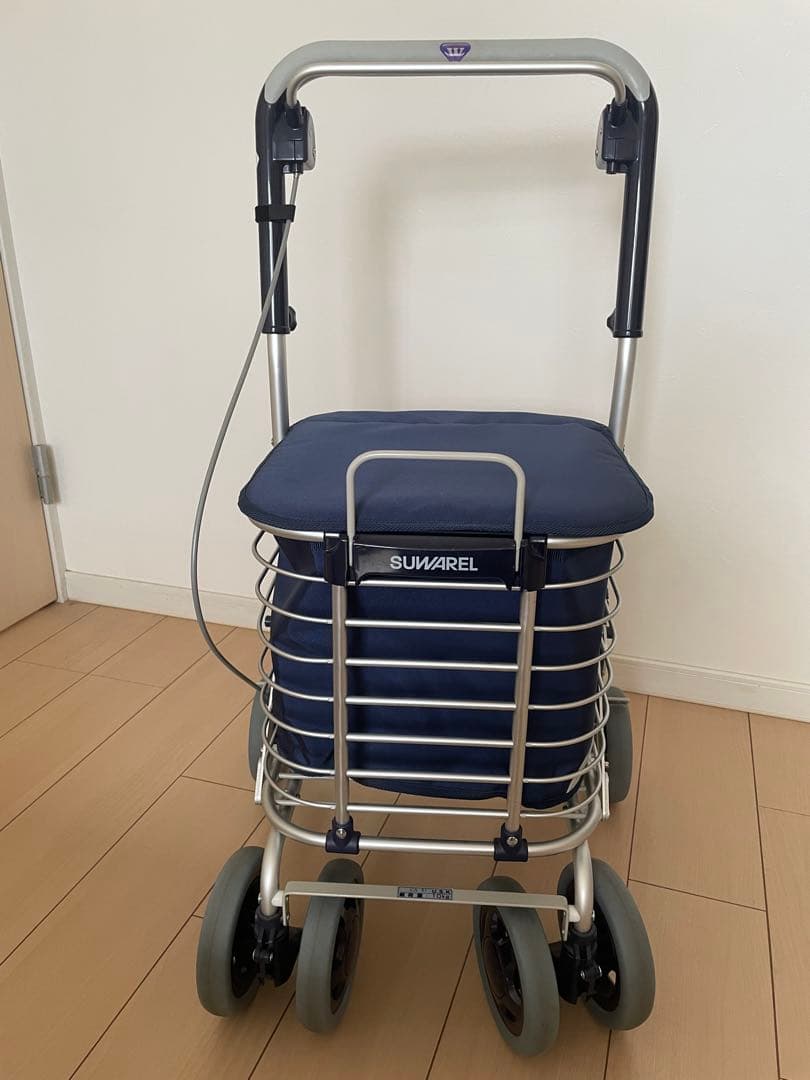 【美品】ユーバ産業　UBER　シルバーカー ワイヤーカート スワレル バッグ付き