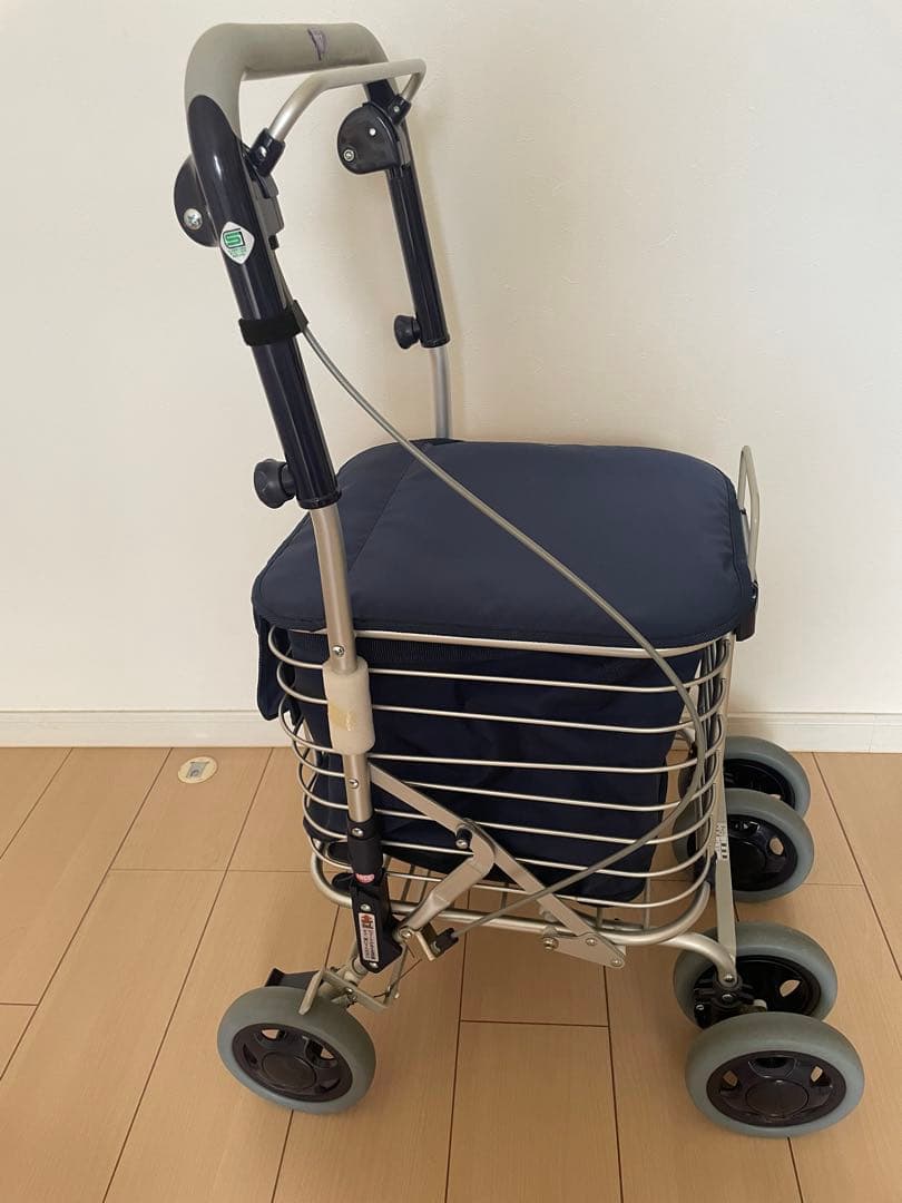 【美品】ユーバ産業　UBER　シルバーカー ワイヤーカート スワレル バッグ付き