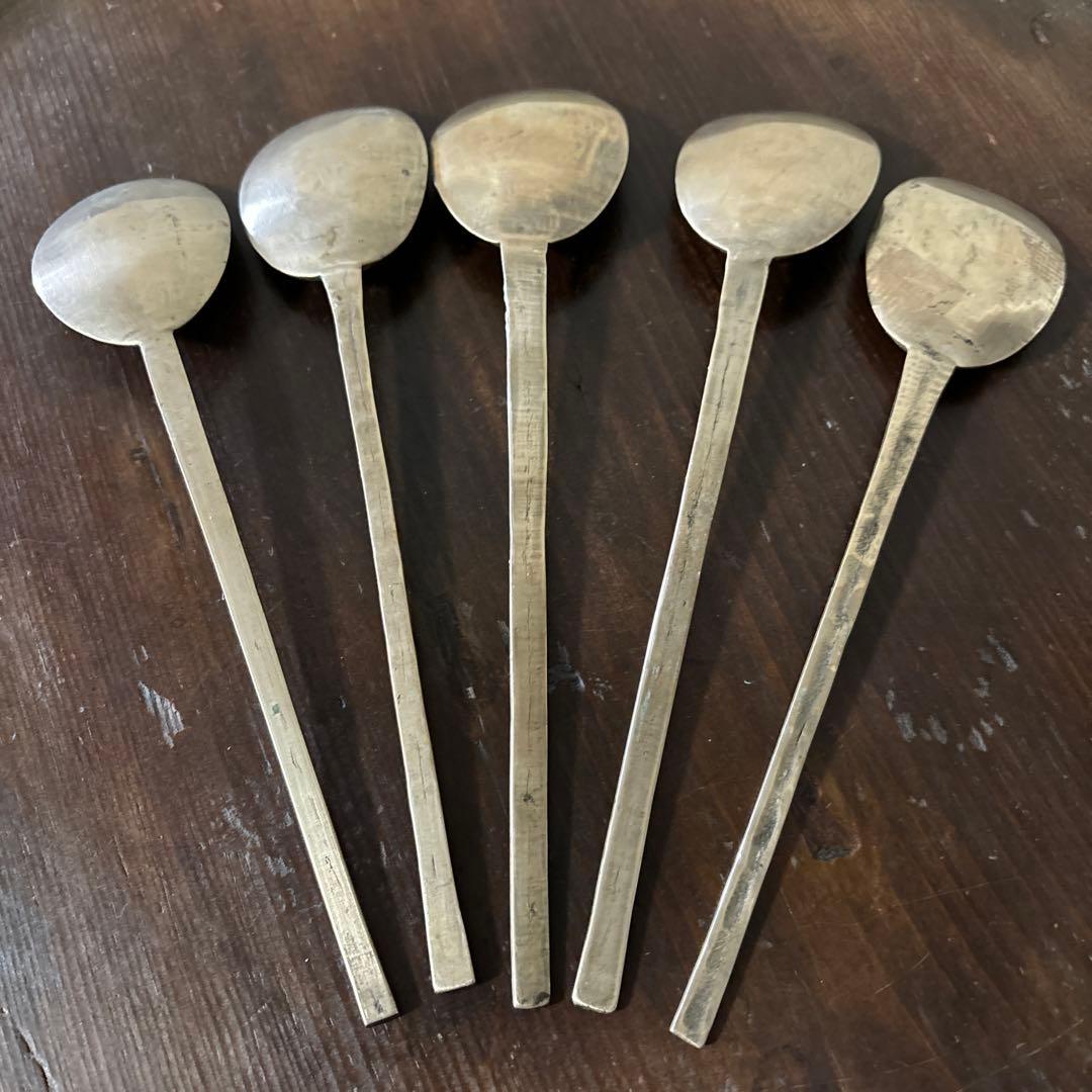 李朝スッカラ5点　(g228)韓国スプーン.アンティーク.ヴィンテージ.古道具