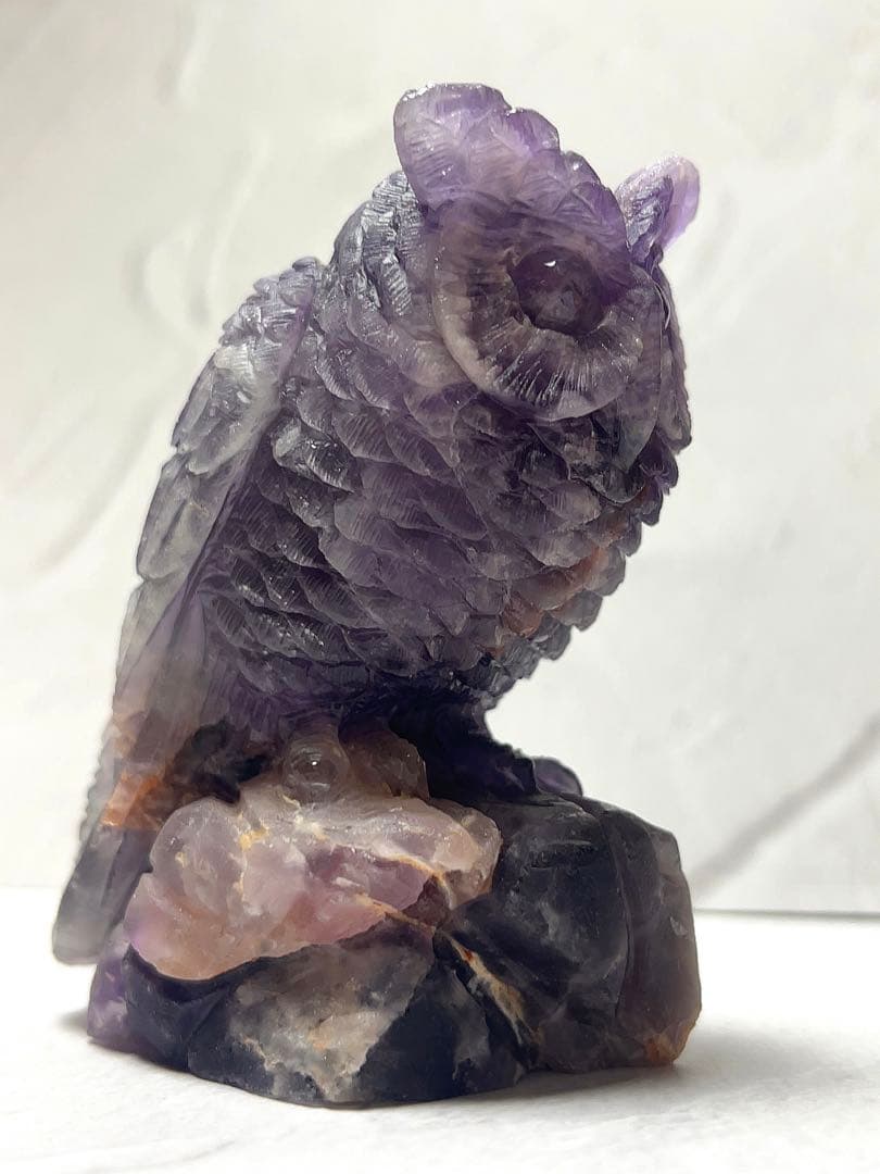 アメジスト フクロウ ふくろう彫刻 梟 置物 オブジェ