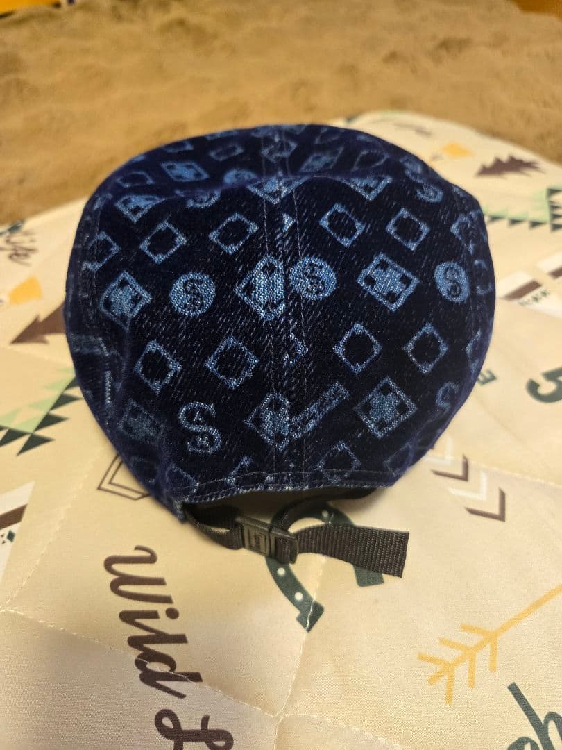 Supreme Flocked Denim Camp Cap モノグラム