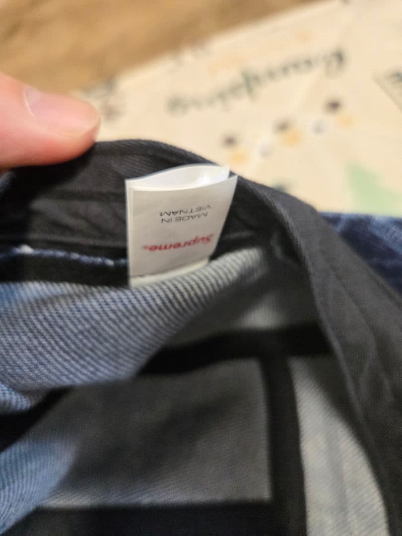 Supreme Flocked Denim Camp Cap モノグラム