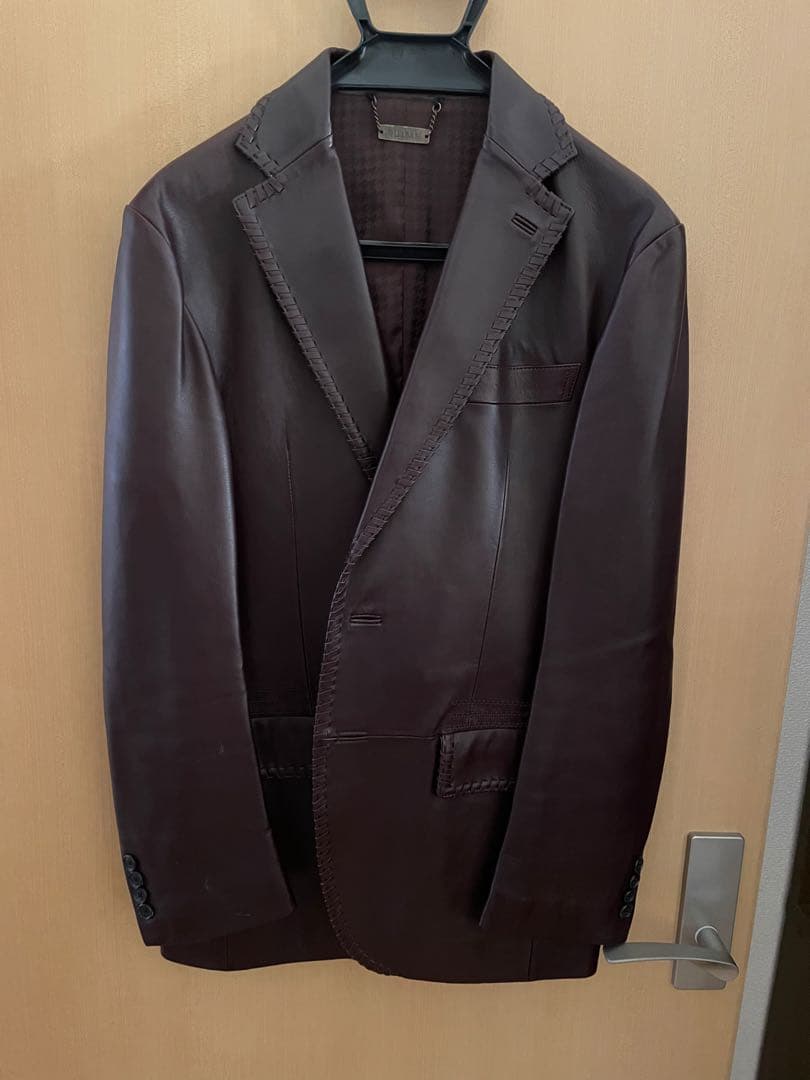 DURBAN レザー　テーラードジャケット 茶色　メンズ Ｌ　本革