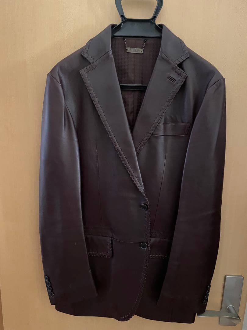 DURBAN レザー　テーラードジャケット 茶色　メンズ Ｌ　本革