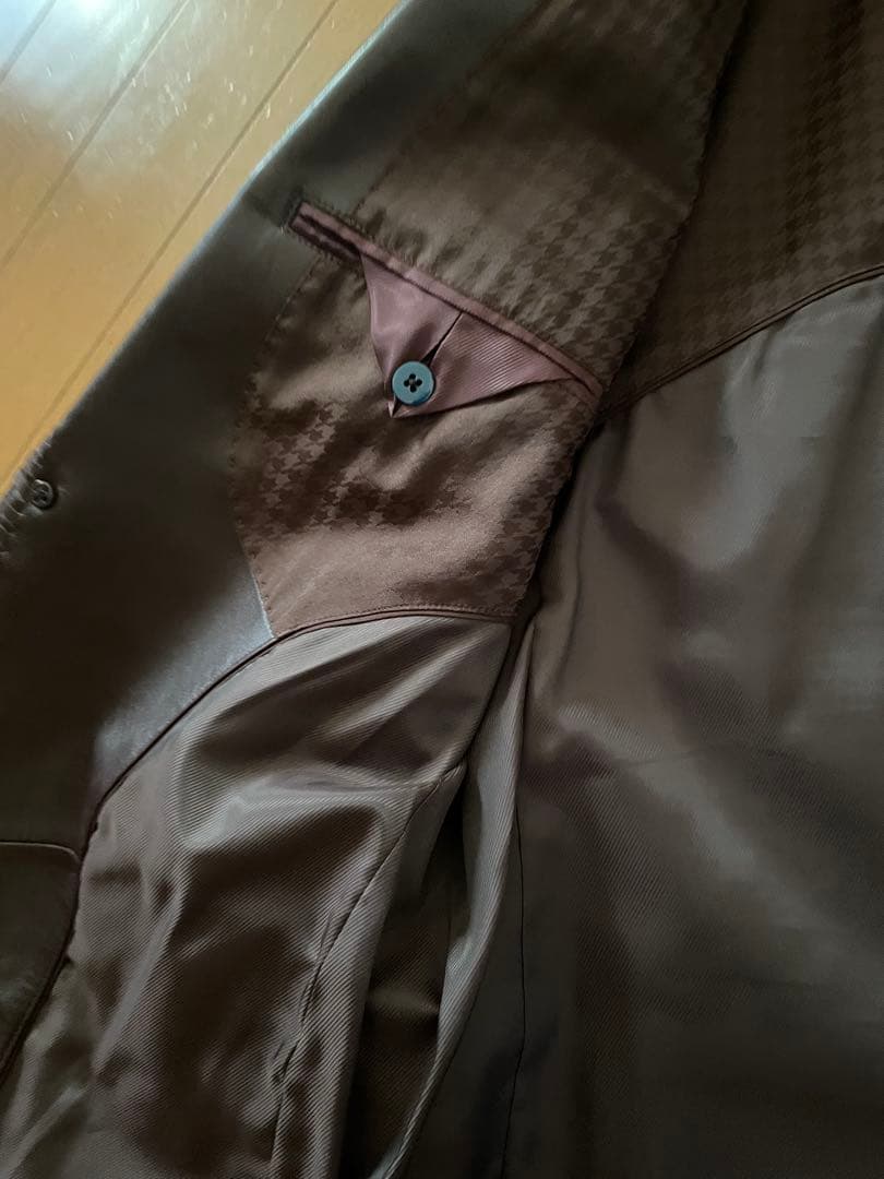 DURBAN レザー　テーラードジャケット 茶色　メンズ Ｌ　本革