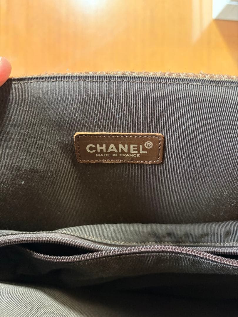 CHANEL シャネル ショルダーハンド トートバッグ Boa レザーブラウン