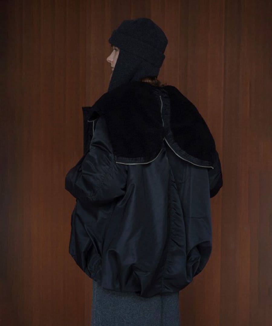 CLANE クラネ BALLOON DESIGN HOODED N3B 黒 1