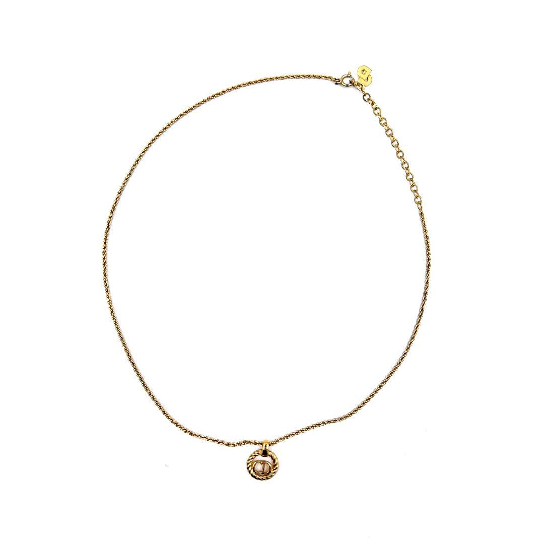 ✨️美品✨️ クリスチャン・ディオール CDロゴ ラウンド ネックレス ゴールド