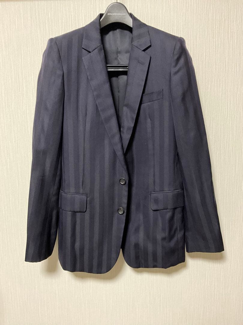 ジョンローレンスサリバン　シルク・ストライプテーラードジャケット　36